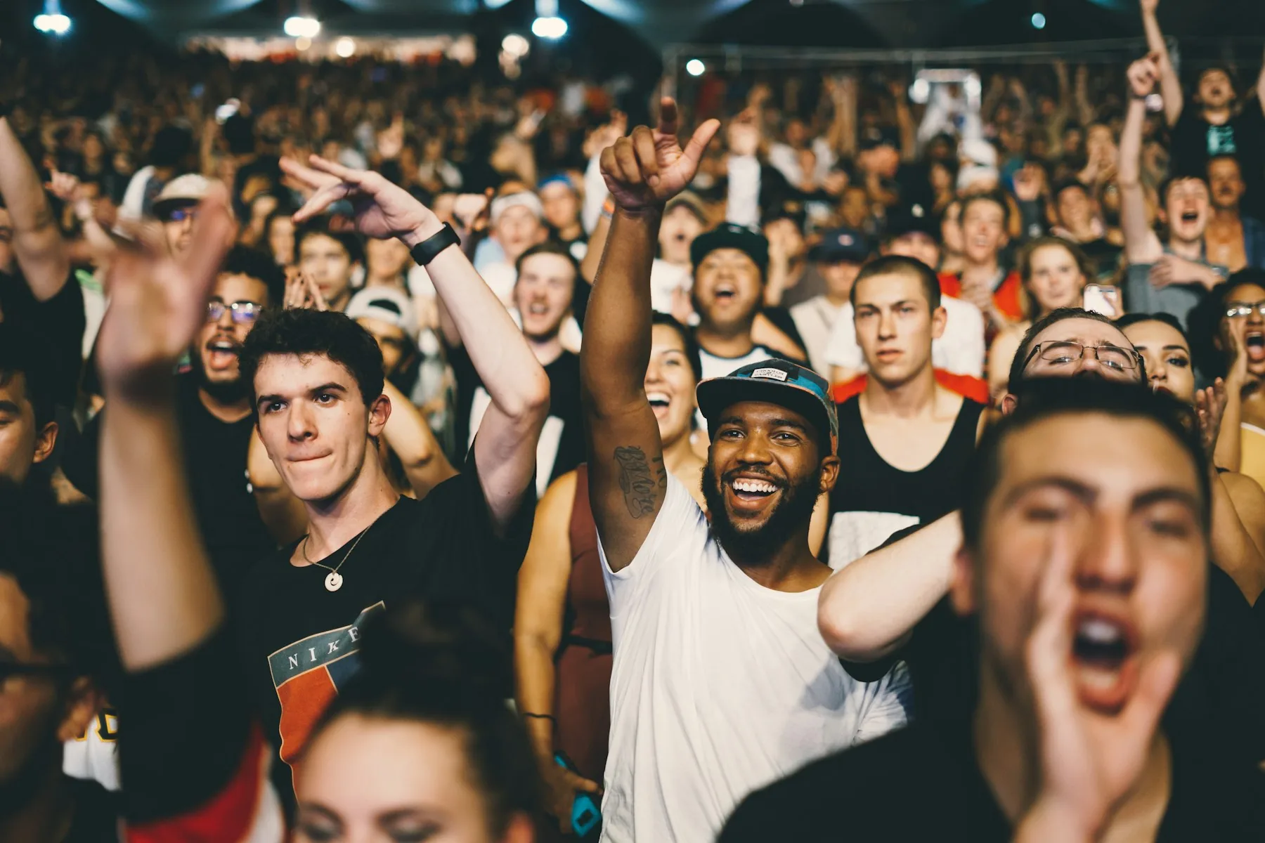 Crowd enjoying an outdoor festival