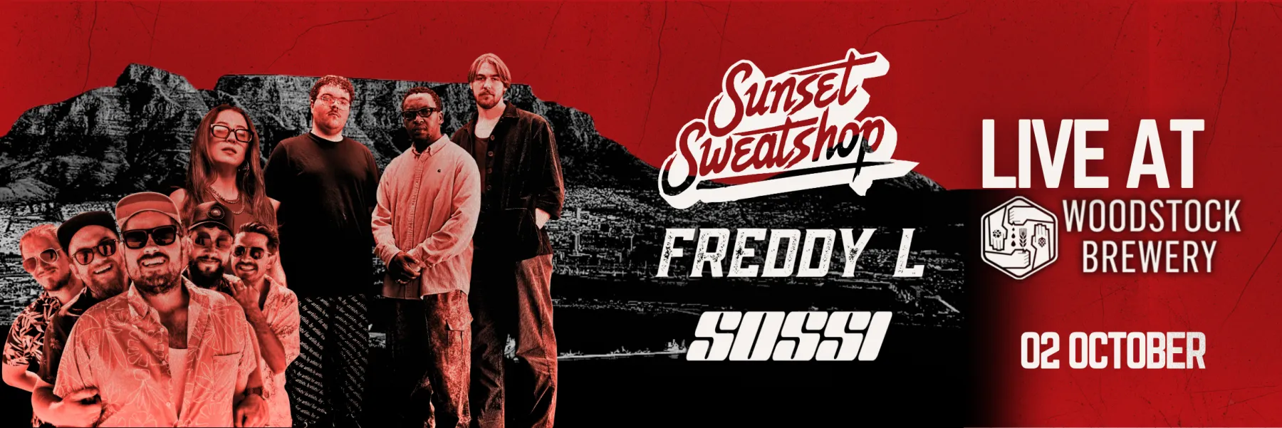 Sunset Sweatshop, Freddy L and Sossi event artwork